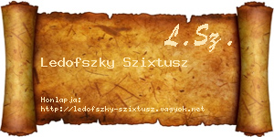Ledofszky Szixtusz névjegykártya